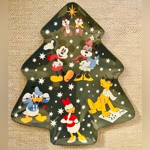 Disney Mickey & Friends Christmas Tree Serving Tray NWT